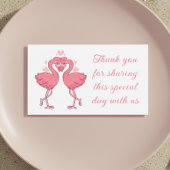Flamingo Pink Tropical Beach Wedding Thank You Plaatskaartje