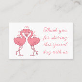 Flamingo Pink Tropical Beach Wedding Thank You Plaatskaartje (Voorkant)