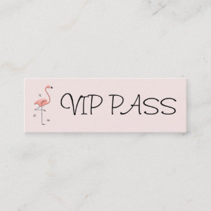 Flamingo Pink "VIP PASS" visitekaartje skinny