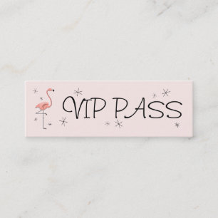 Flamingo Pink "VIP PASS" visitekaartje skinny