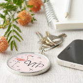 Flamingo Pink "VIP"-sleutelhanger Sleutelhanger (Zijkant)