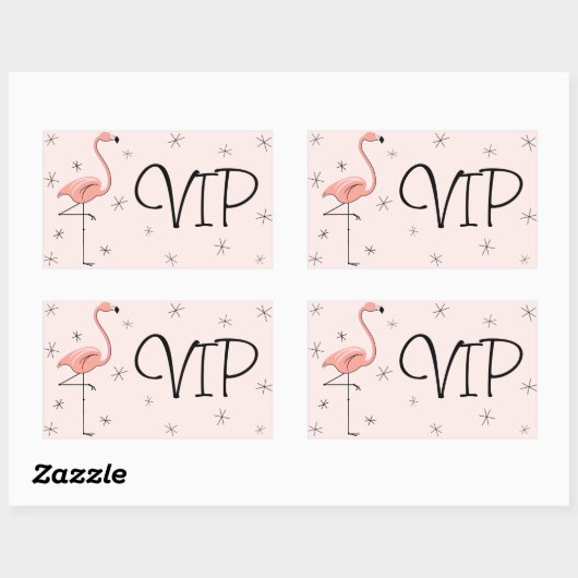 Flamingo Pink VIP sticker rechthoek (Vel)
