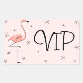 Flamingo Pink VIP sticker rechthoek (Voorkant)