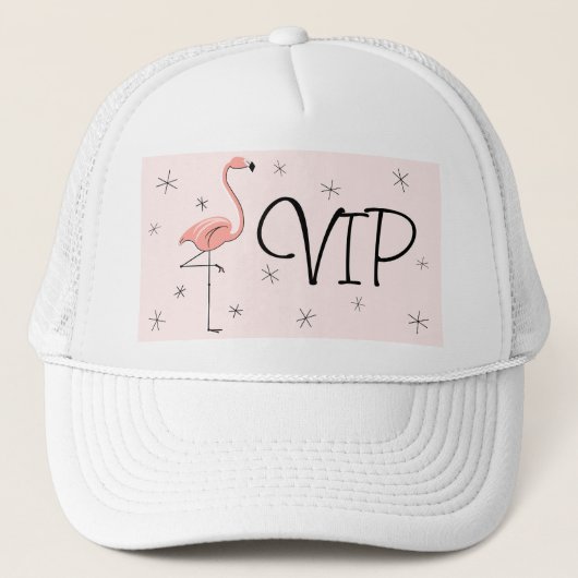 Flamingo Pink "VIP" Trucker die roze Pet (Voorkant)