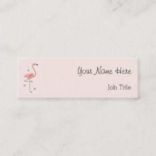 Flamingo Pink visitekaartje side text skinny
