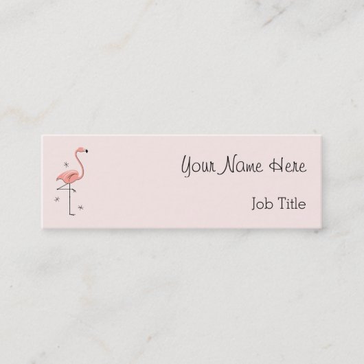 Flamingo Pink visitekaartje side text skinny (Voorkant)