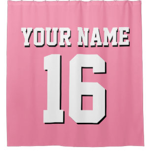 Flamingo Pink White Sports Jersey Team Jersey Douchegordijn