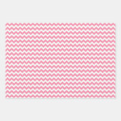 Flamingo Pink & White Stripes Polka Dot Chevron Inpakpapier Vel (Voorkant 3)