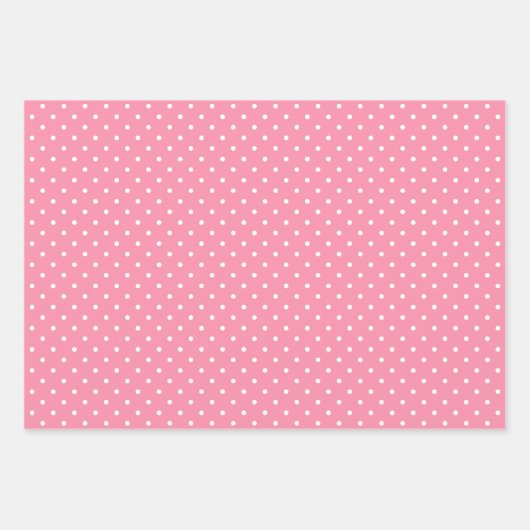 Flamingo Pink & White Stripes Polka Dot Chevron Inpakpapier Vel (Voorkant 2)
