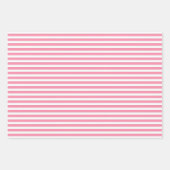 Flamingo Pink & White Stripes Polka Dot Chevron Inpakpapier Vel (Voorkant)