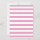 Flamingo Pink & White Stripes Verjaardagsfeest Kaart (Achterkant)