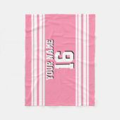 Flamingo Pink White Team Jersey Fleece Deken (Voorkant)