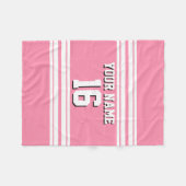 Flamingo Pink White Team Jersey Fleece Deken (Voorkant (Horizontaal))
