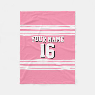 Flamingo Pink White Team Jersey Fleece Deken