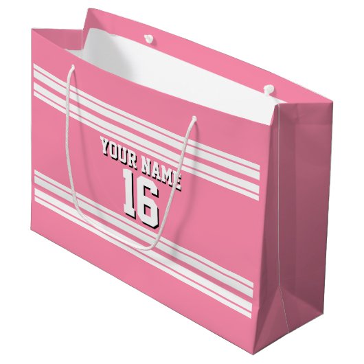 Flamingo Pink White Team Jersey Groot Cadeauzakje (Voorkant Gekanteld)