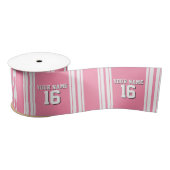Flamingo Pink White Team Jersey Satijnen Lint (Spoel)