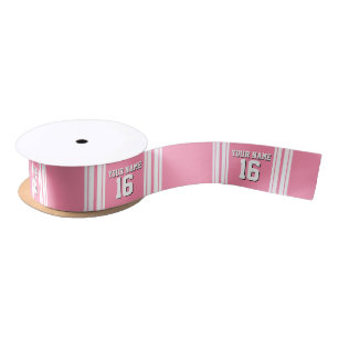Flamingo Pink White Team Jersey Satijnen Lint