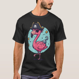 Flamingo Piraat Hoed Grappig Dier T-shirt