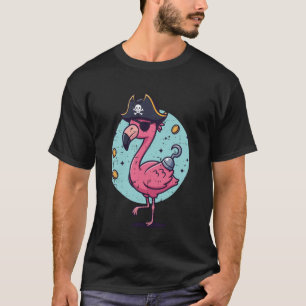 Flamingo Piraat Hoed Grappige Dieren Kostuum Manne T-shirt