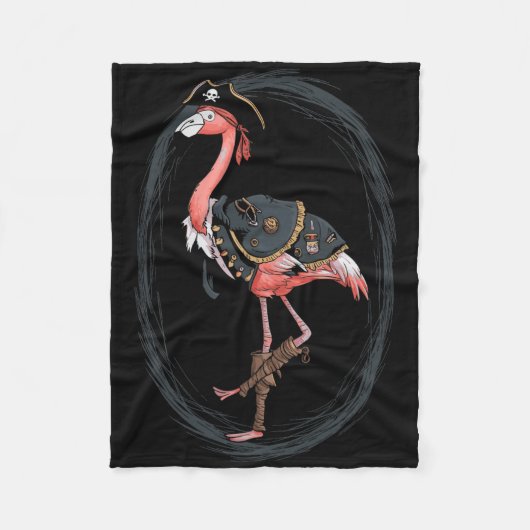 Flamingo Pirate Funny Halloween Kostuum Idee Fleece Deken (Voorkant)