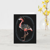 Flamingo Pirate Funny Halloween Kostuum Idee Kaart (Gele Bloem)