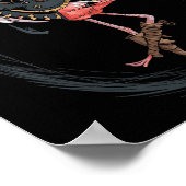 Flamingo Pirate Funny Halloween Kostuum Idee Poster (Hoek)