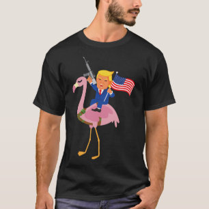 Flamingo Pistool Merica 2020 Verkiezing Maga Repub T-shirt