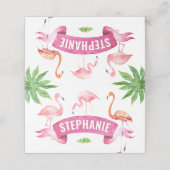 Flamingo Place Card, Tropisch Plaatskaartje (Buitenkant ongevouwen)