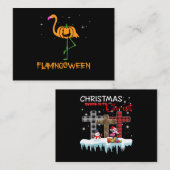 Flamingo |Pomkin Halloween Flamingoween Bird Pink Informatiekaartje (Voorkant / Achterkant)