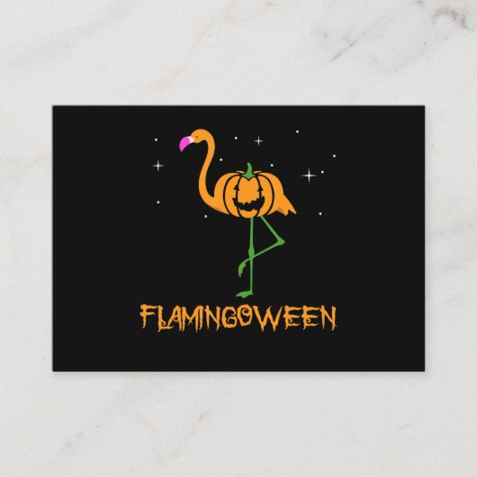 Flamingo |Pomkin Halloween Flamingoween Bird Pink Informatiekaartje (Voorkant)
