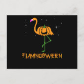Flamingo |Pomkin Halloween Flamingoween Bird Pink Uitnodiging Briefkaart (Voorkant)
