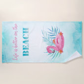 Flamingo Pool Float, Blue Strandlaken (Voorkant)