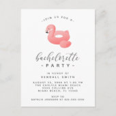 Flamingo Pool Float Minimal Bachelorette Party Briefkaart (Voorkant)