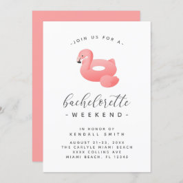 Flamingo Pool Float Minimal Bachelorette Weekend Kaart