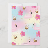 Flamingo Pool Party Birthday Invitation Kaart (Achterkant)