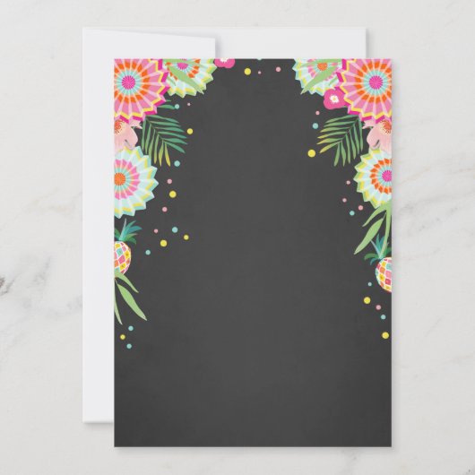 Flamingo Pool party call Tropical Pool float Kaart (Achterkant)