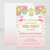 Flamingo Pool party Calls Tropical Kaart (Voorkant / Achterkant)