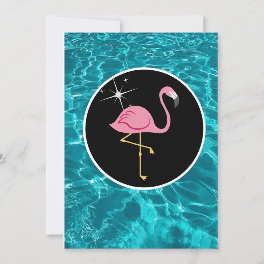 Flamingo Pool Party Familie Reünie Uitnodiging (Achterkant)