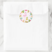 Flamingo Pool Party Favor Label Sticker Seal (Tas)