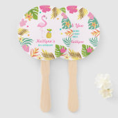 Flamingo Pool Party Hand Fan Flamingo Party Favor Handwaaier (Voorkant en achterkant)