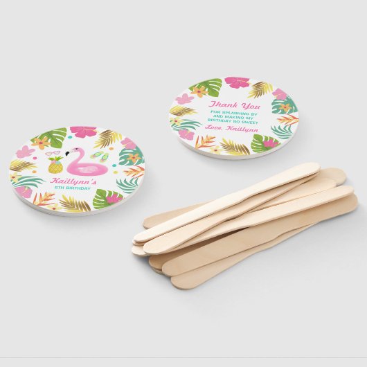 Flamingo Pool Party Hand Fan Flamingo Party Favor Handwaaier (Niet-gemonteerd)