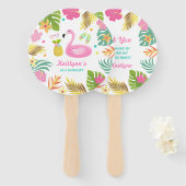 Flamingo Pool Party Hand Fan Flamingo Party Favor Handwaaier (Voorkant en achterkant)