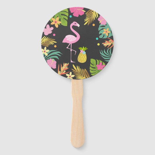 Flamingo Pool Party Hand Fan Flamingo Party Favor Handwaaier (Voorkant)