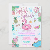 Flamingo Pool Party Kaart (Voorkant)