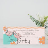 Flamingo Pool Party Kaart (Staand voorkant)