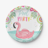 Flamingo Pool Party Paper Bord Tropical Float (Voorkant)