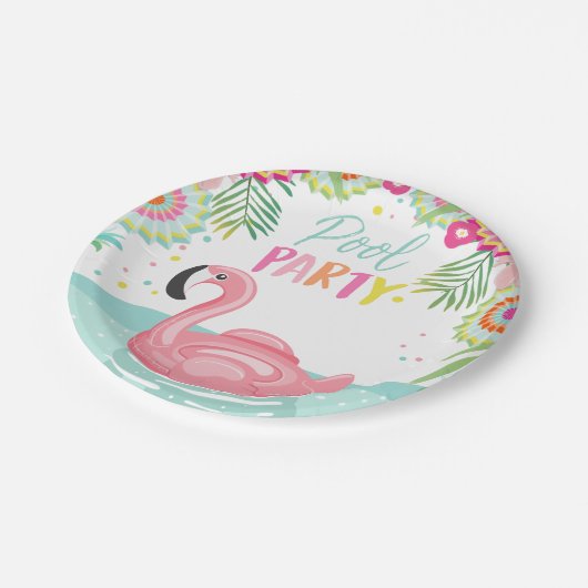 Flamingo Pool Party Paper Bord Tropical Float (Gekanteld)