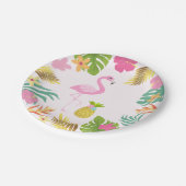 Flamingo Pool Party Paper Tropical Pool Party Papieren Bordje (Gekanteld)