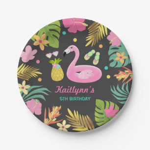 Flamingo Pool Party Paper Tropical Pool Party Papieren Bordje