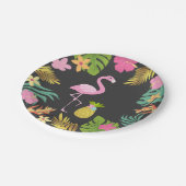 Flamingo Pool Party Paper Tropical Pool Party Papieren Bordje (Gekanteld)